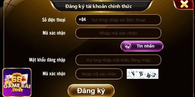 Điều kiện đăng ký 68 game bài dành cho người mới