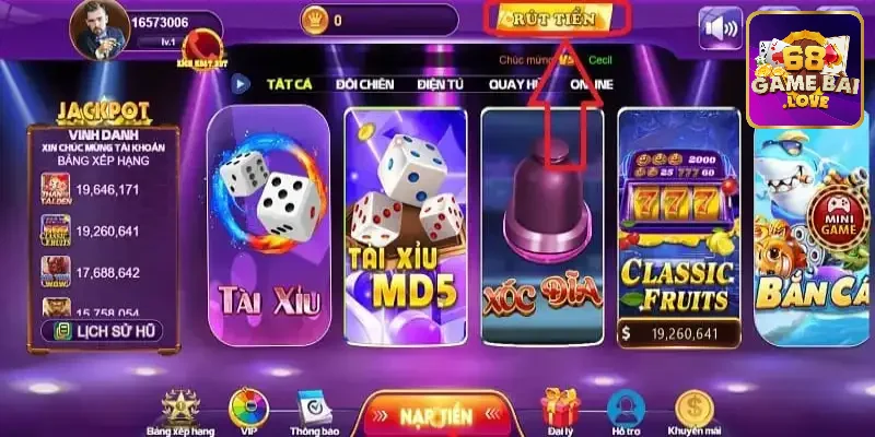 4 lưu ý quan trọng khi rút tiền tại cổng 68 game bài 