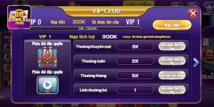 Chi tiết các phần thưởng của các cấp độ VIP 68 game bài